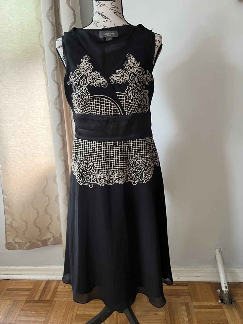 Liz Claiborne Women’s Fairygoth Black Sleeveless Midi Dress Fairy Grunge